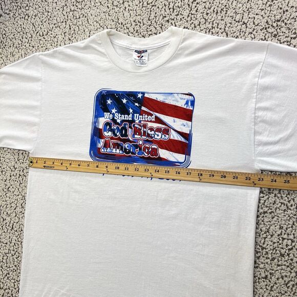 VTG God Bless America Size XL September 11 2001 Memorial T-Shirt Jerzees Tee USA - Picture 7 of 10